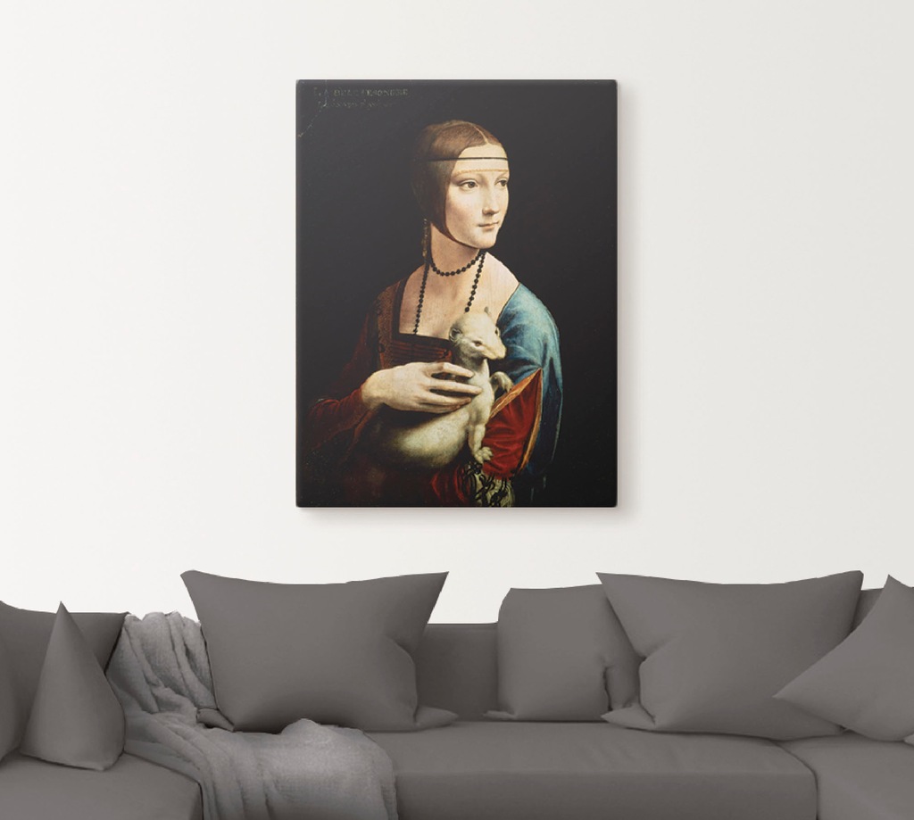 Artland Wandbild "Dame mit dem Hermelin Porträt", Frau, (1 St.), als Leinwa günstig online kaufen