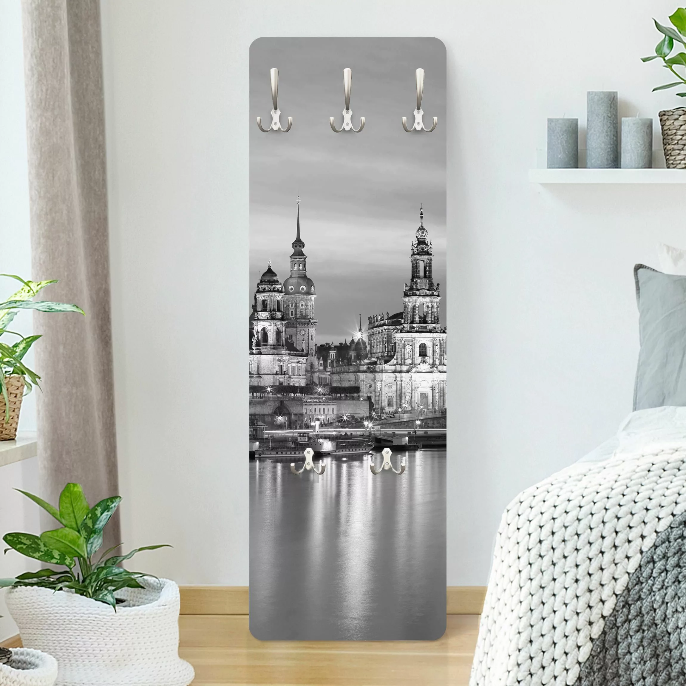 Wandgarderobe Holzpaneel Architektur & Skyline Canaletto-Blick bei Nacht II günstig online kaufen