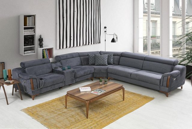 Xlmoebel Ecksofa Luxuriöses Ecksofa in Grau für das Wohnzimmer im modernen günstig online kaufen