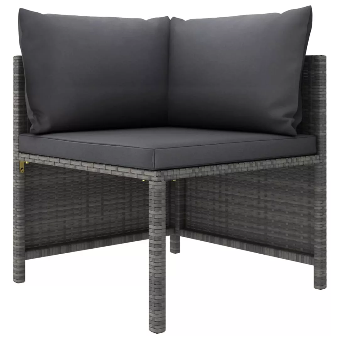 2-sitzer-gartensofa Mit Polstern Grau Poly Rattan günstig online kaufen