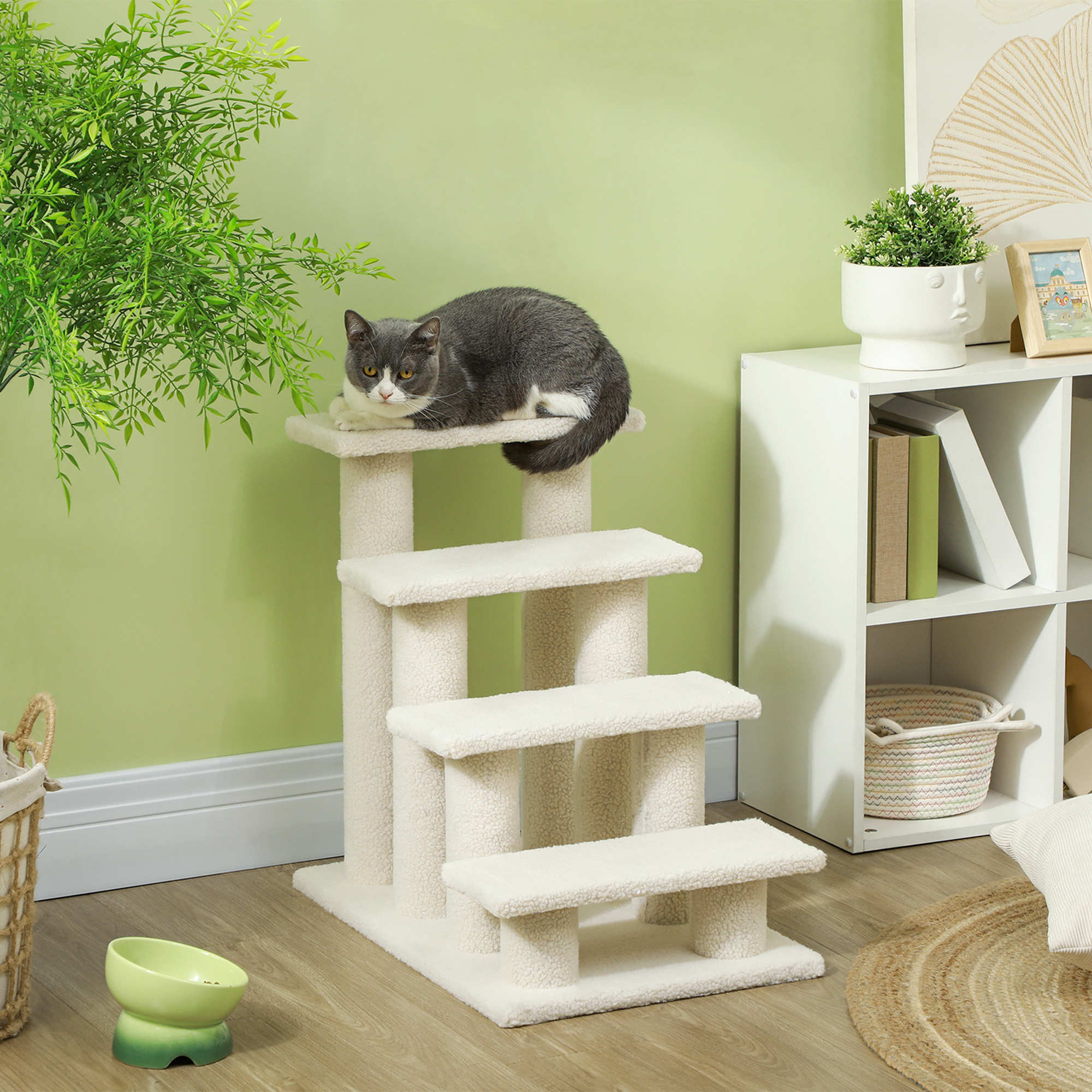 PawHut Kratzbaum Tiertreppe Katzentreppe Hundetreppe 4 günstig online kaufen