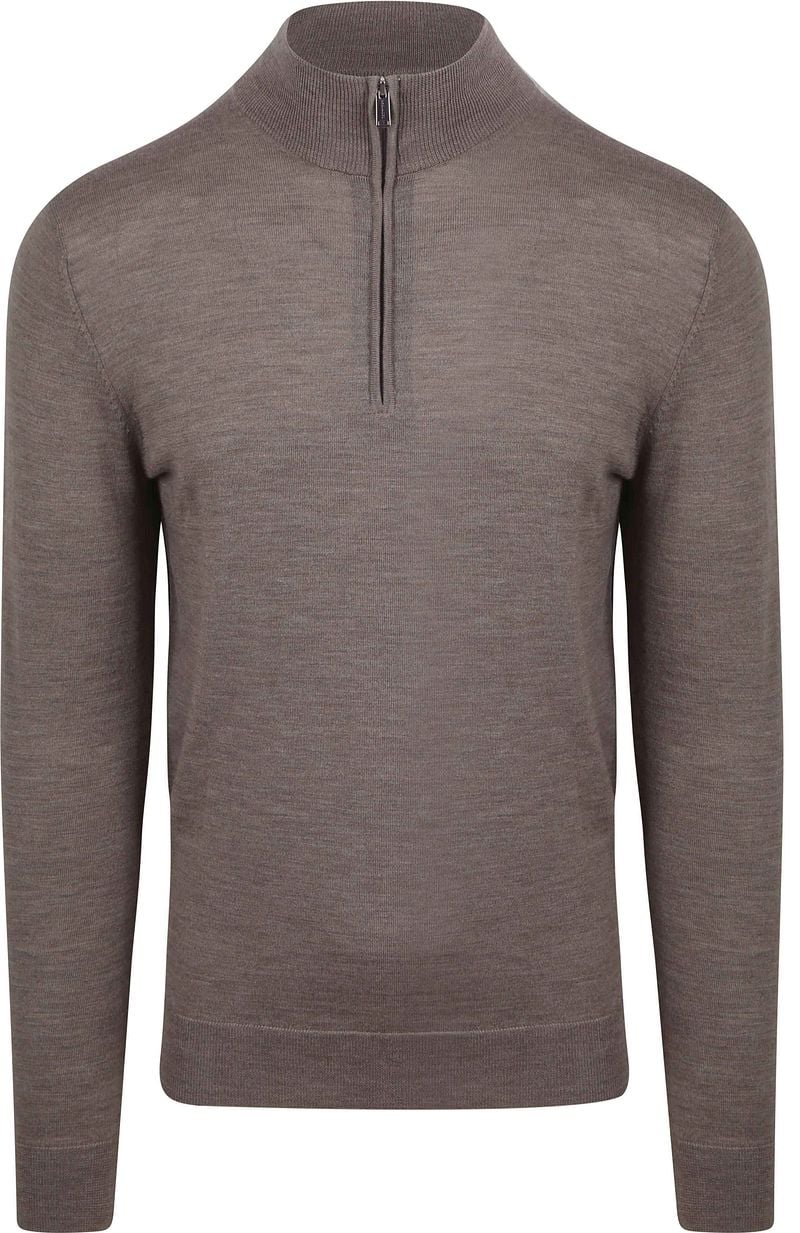 Profuomo Half Zip Pullover Luxury Braun - Größe M günstig online kaufen