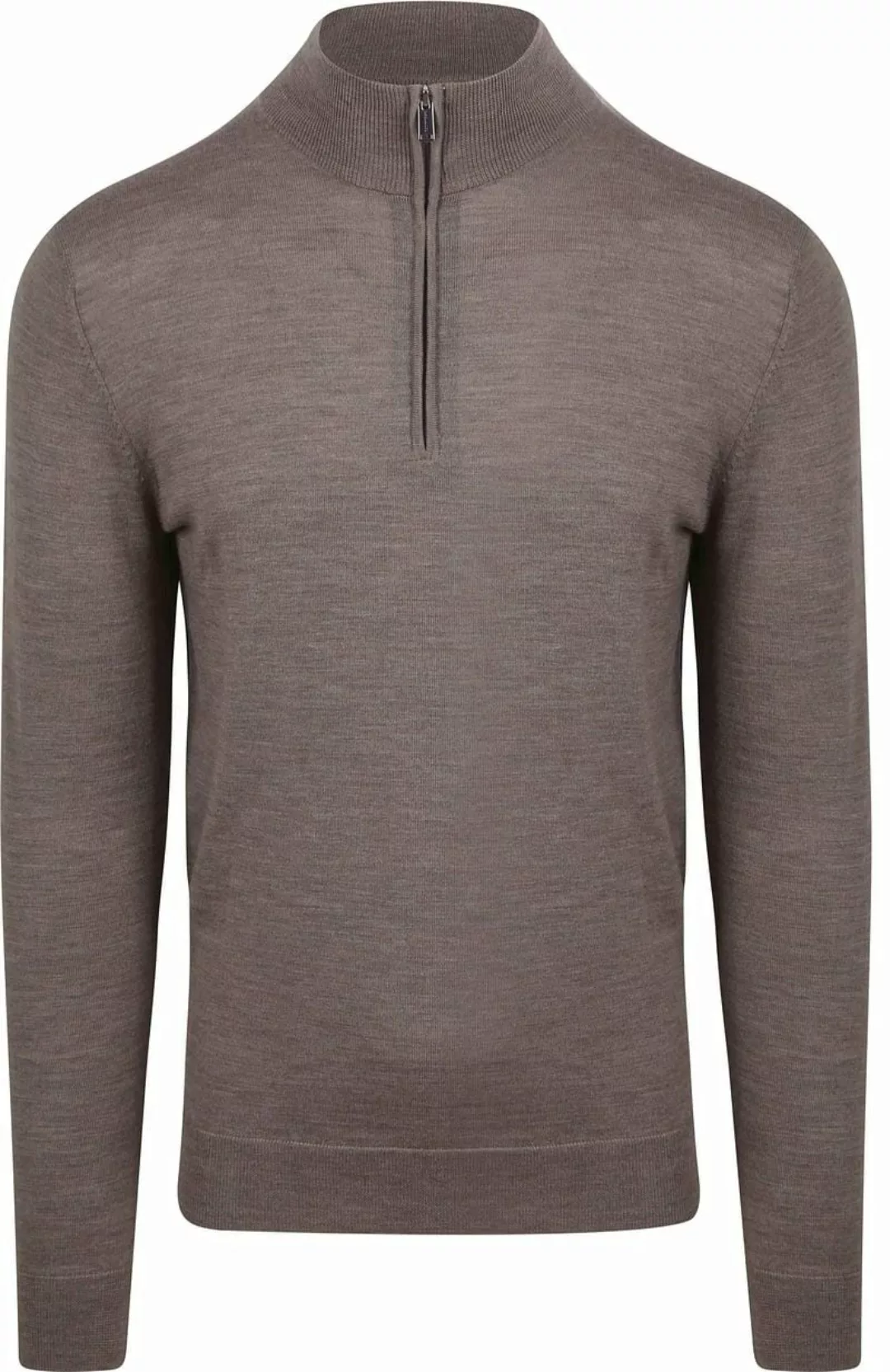 Profuomo Half Zip Pullover Luxury Braun - Größe L günstig online kaufen