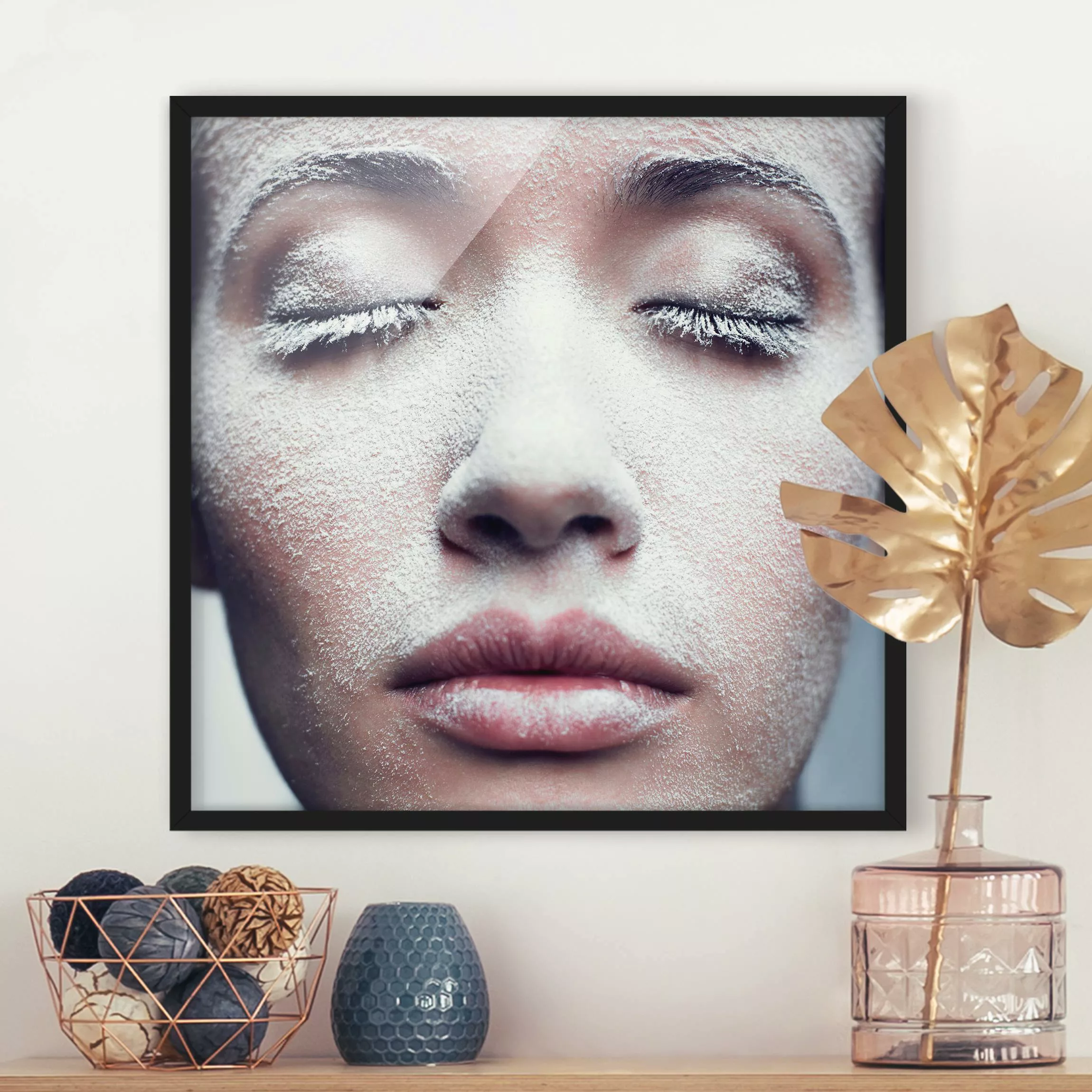Bild mit Rahmen Portrait - Quadrat Frosty Close Up günstig online kaufen
