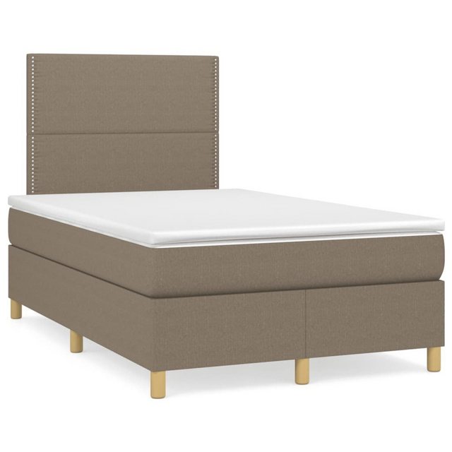 vidaXL Bettgestell Boxspringbett mit Matratze Taupe 120x200 cm Stoff Bett B günstig online kaufen