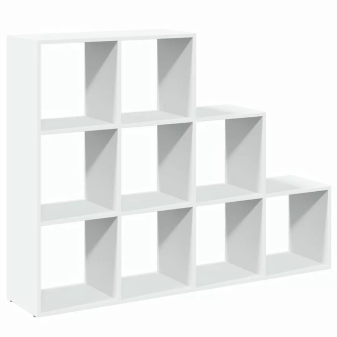 vidaXL Bücherregal Raumteiler-Bücherregal 3 Stufen Weiß 137,5x29x103,5 cm, günstig online kaufen