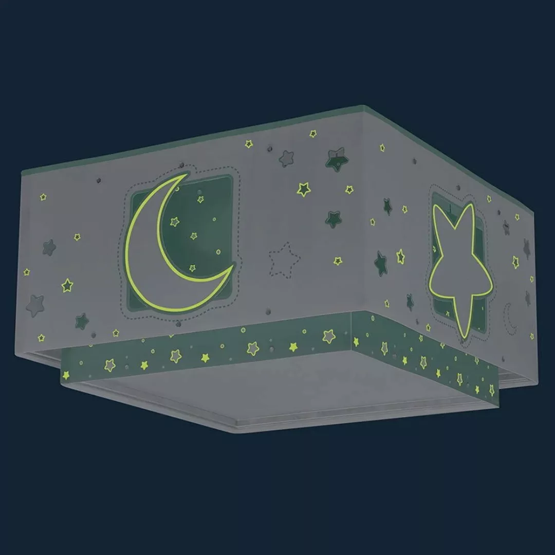 Kinderzimmer Deckenleuchte Moonlight Green in Mint und Weiß E27 2-flammig günstig online kaufen