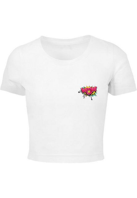 Merchcode T-Shirt Merchcode Damen Ladies WOW Comic Cropped Tee (1-tlg) günstig online kaufen