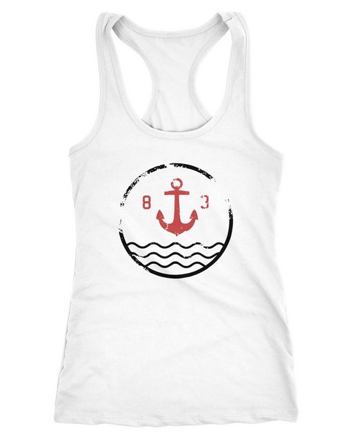 Neverless Tanktop Damen Tank Top Anker Vintage Wellen minimalistisch Racerb günstig online kaufen