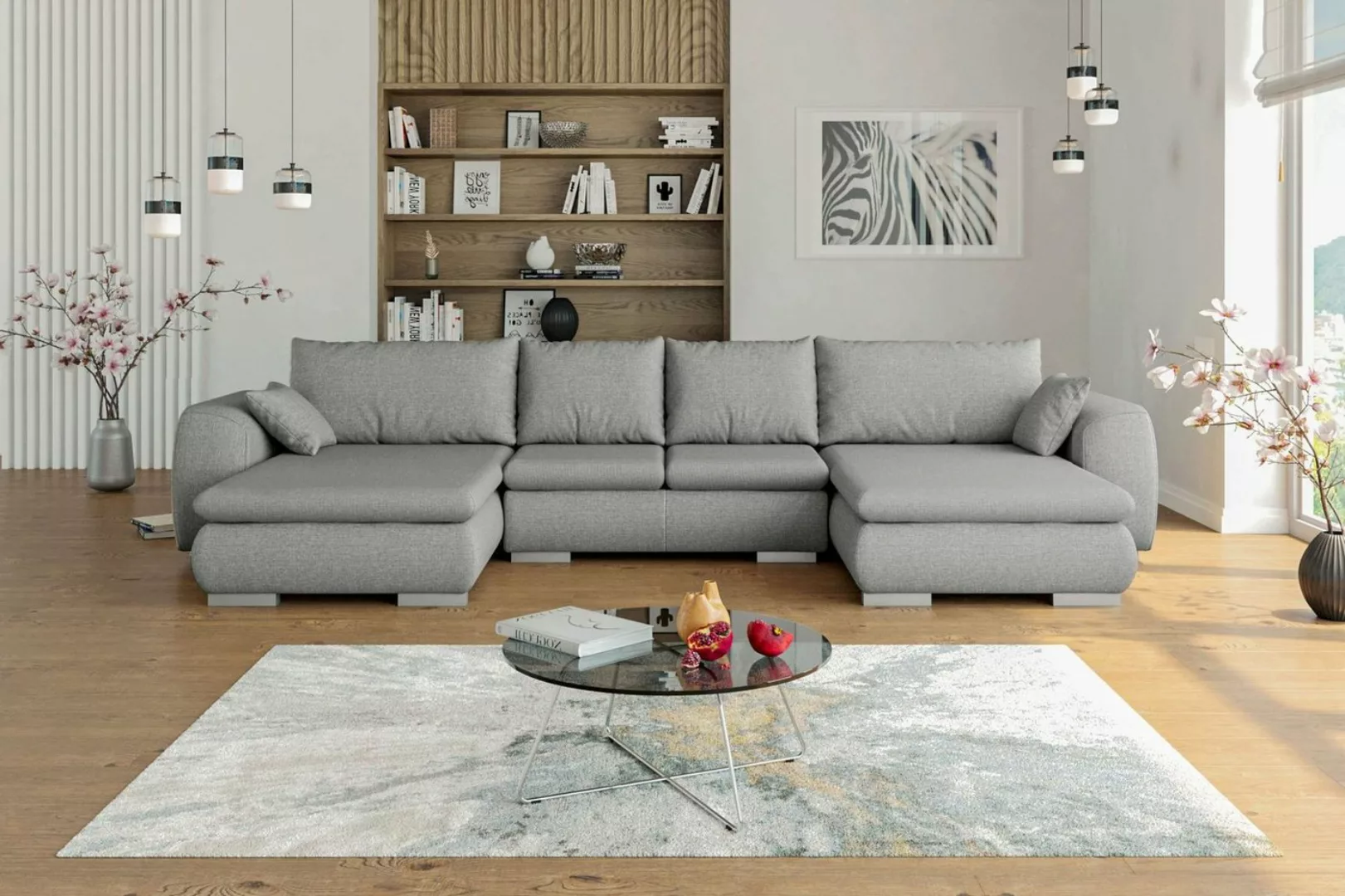 99rooms Wohnlandschaft Clemens, Sofa, U-Form, Wellenfederung günstig online kaufen