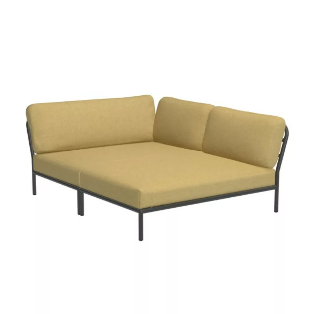 LEVEL Outdoor Eck-Sofa Lounge-Modul 5 Senf Dunkelgrau Rechts günstig online kaufen