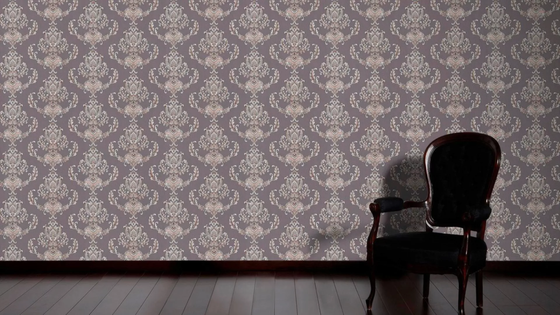 Bricoflor Barock Tapete Englisch Graue Vliestapete mit Ornament aus Vinyl O günstig online kaufen