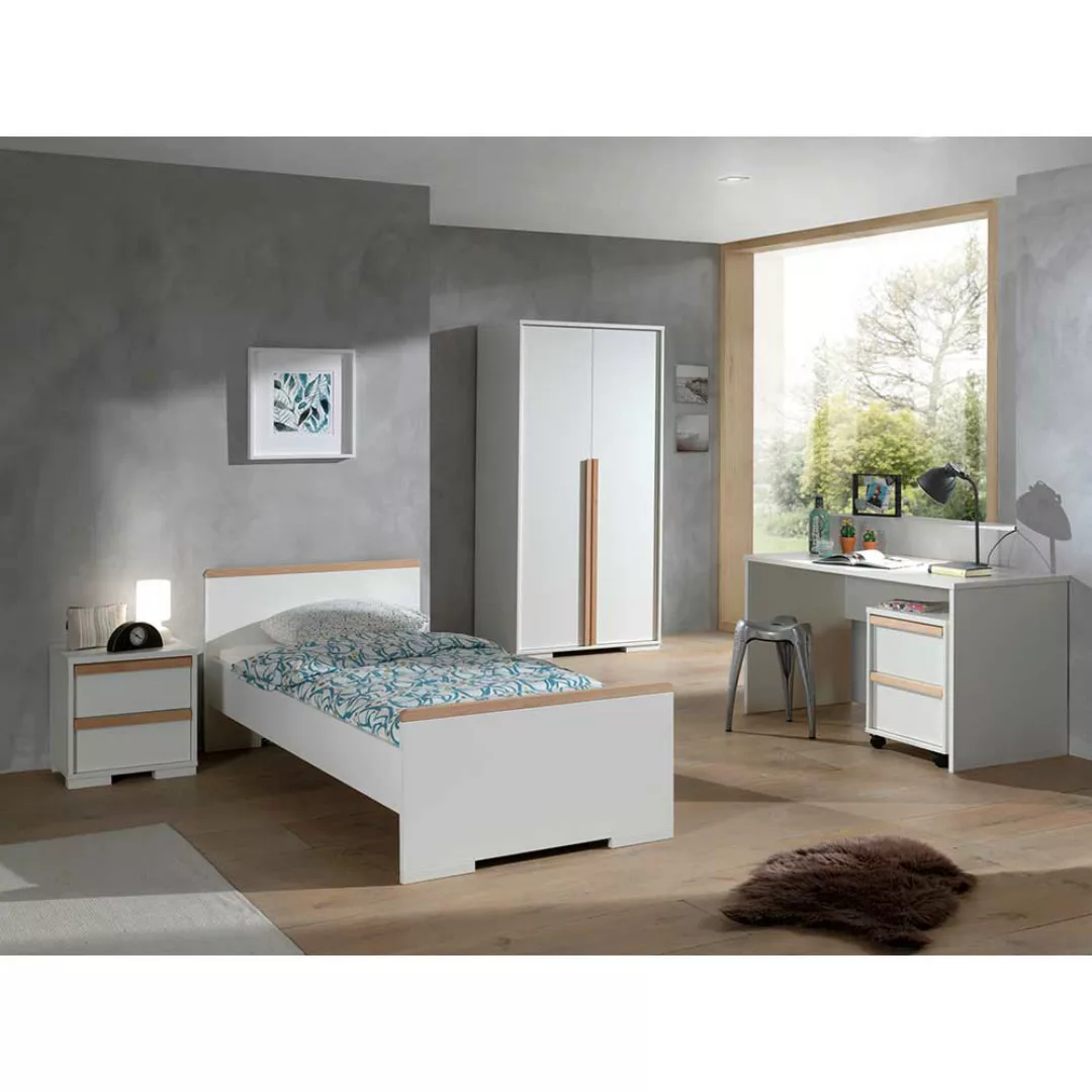 Komplettjugendzimmer weiss im Skandi Design fünfteilig (fünfteilig) günstig online kaufen