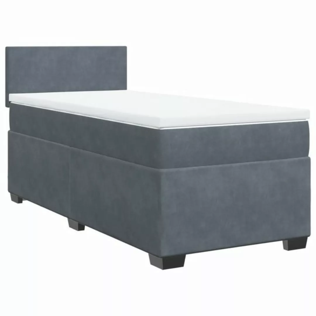 vidaXL Bettgestell Boxspringbett mit Matratze Hellgrau 90x200 cm Stoff Bett günstig online kaufen