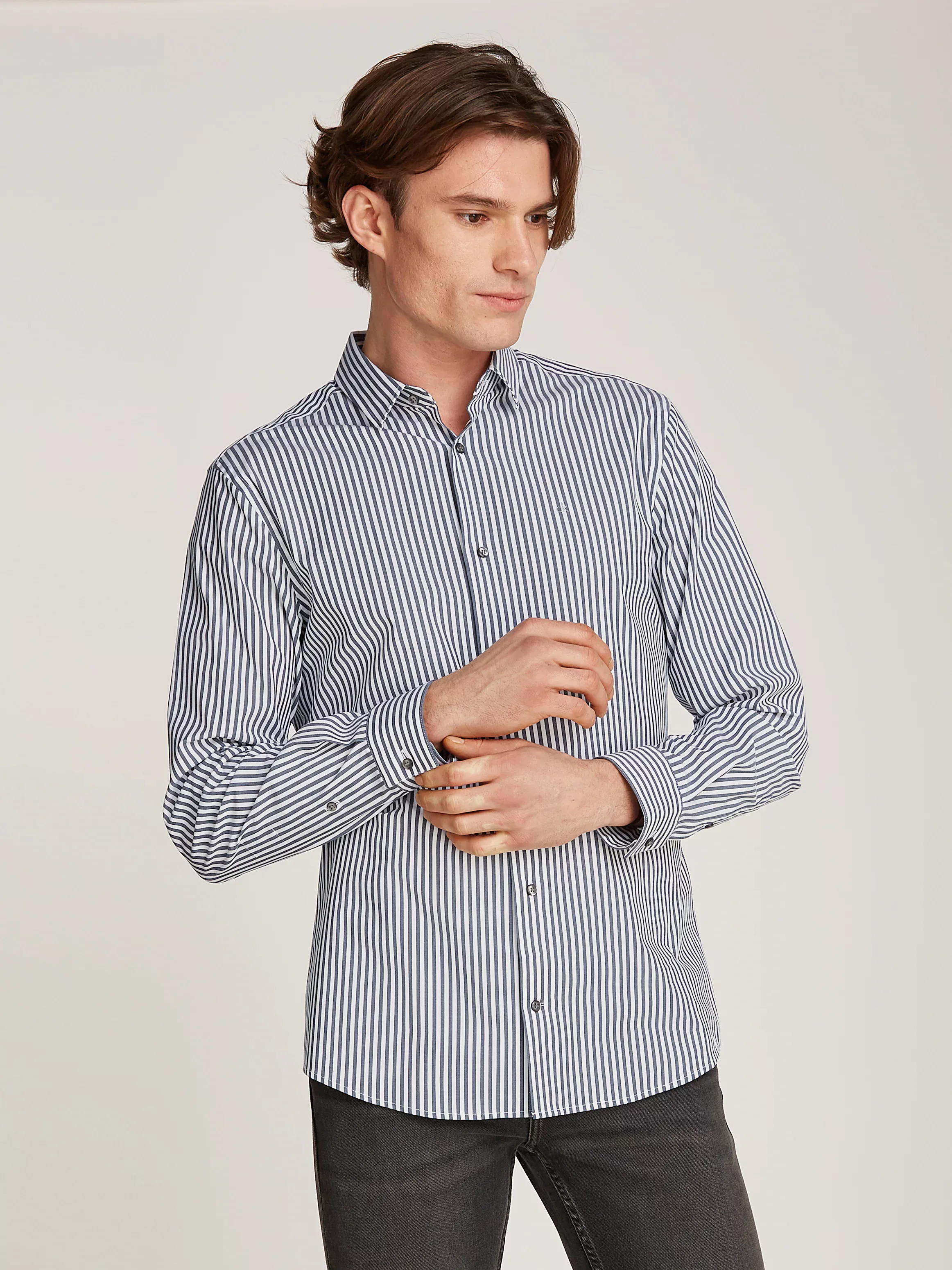 Calvin Klein Langarmhemd POPLIN STRETCH STRIPE SHIRT mit Streifenmuster und günstig online kaufen