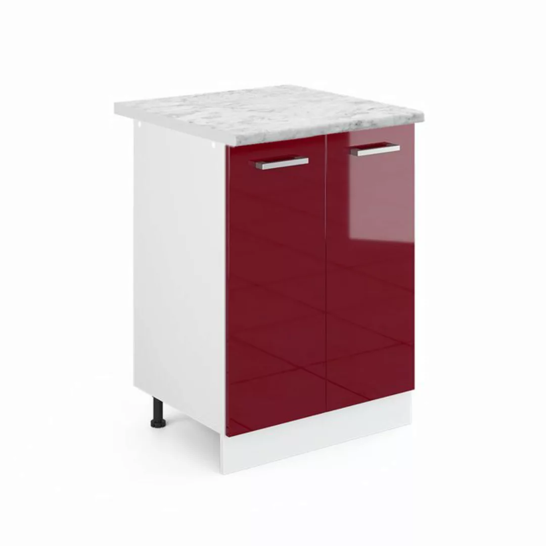 Vicco Unterschrank R-Line, Bordeaux Hochglanz/Weiß, 60 cm, AP Marmor günstig online kaufen