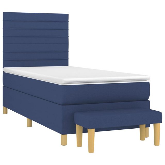 vidaXL Boxspringbett mit Matratze Blau 90x190 cm Stoff1393157 günstig online kaufen