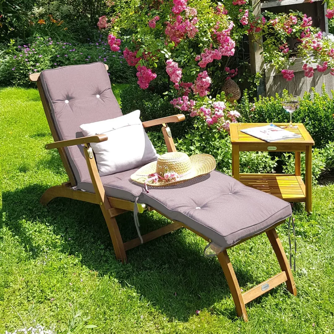 Casaria Gartenliege Queen Mary, Auflage Anthrazit günstig online kaufen