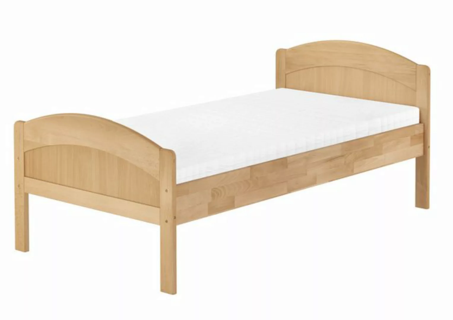 ERST-HOLZ Bett Seniorenbett Gästebett Buche 100x200 geschwungen mit Rollros günstig online kaufen