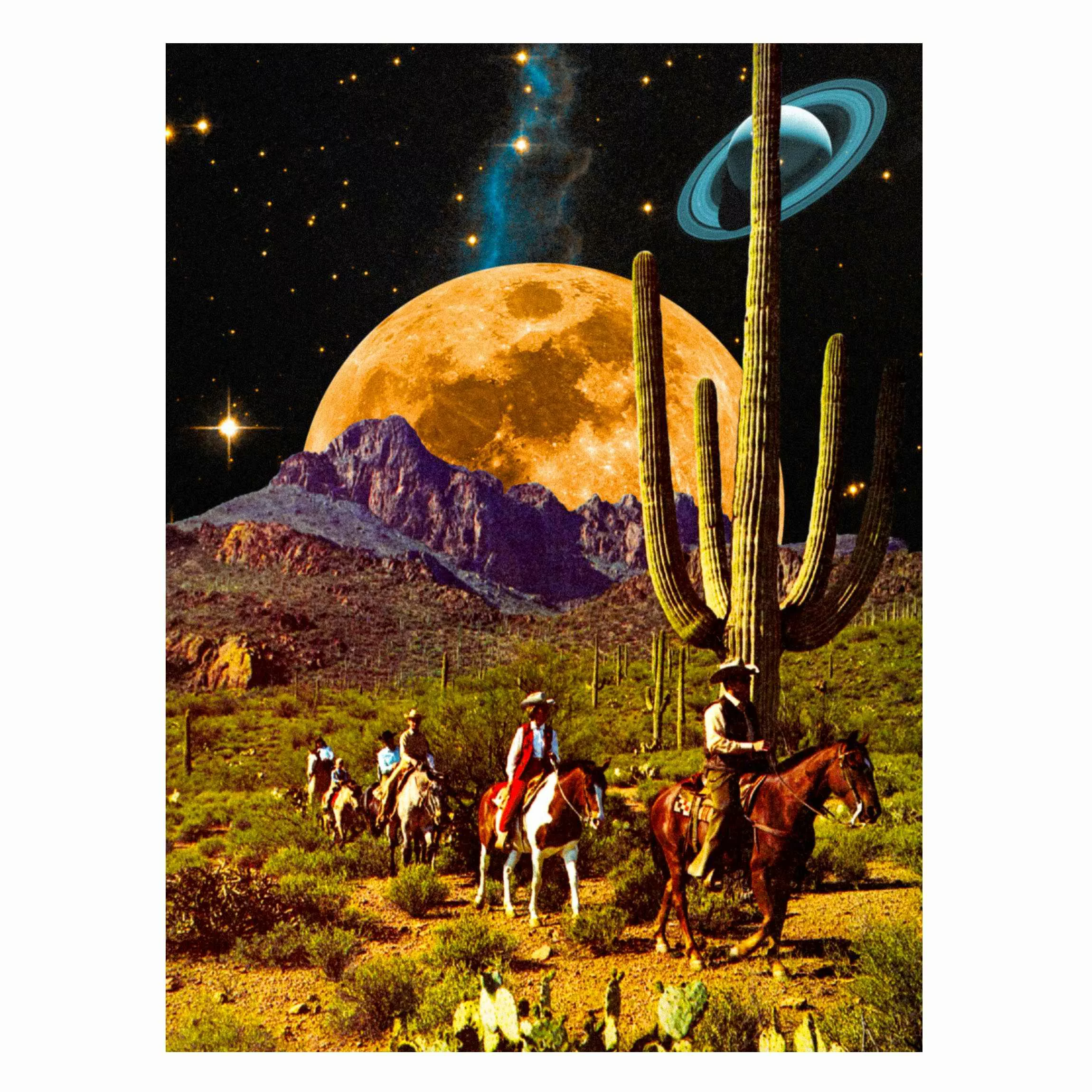 Magnettafel Retro Collage - Space Cowboys günstig online kaufen