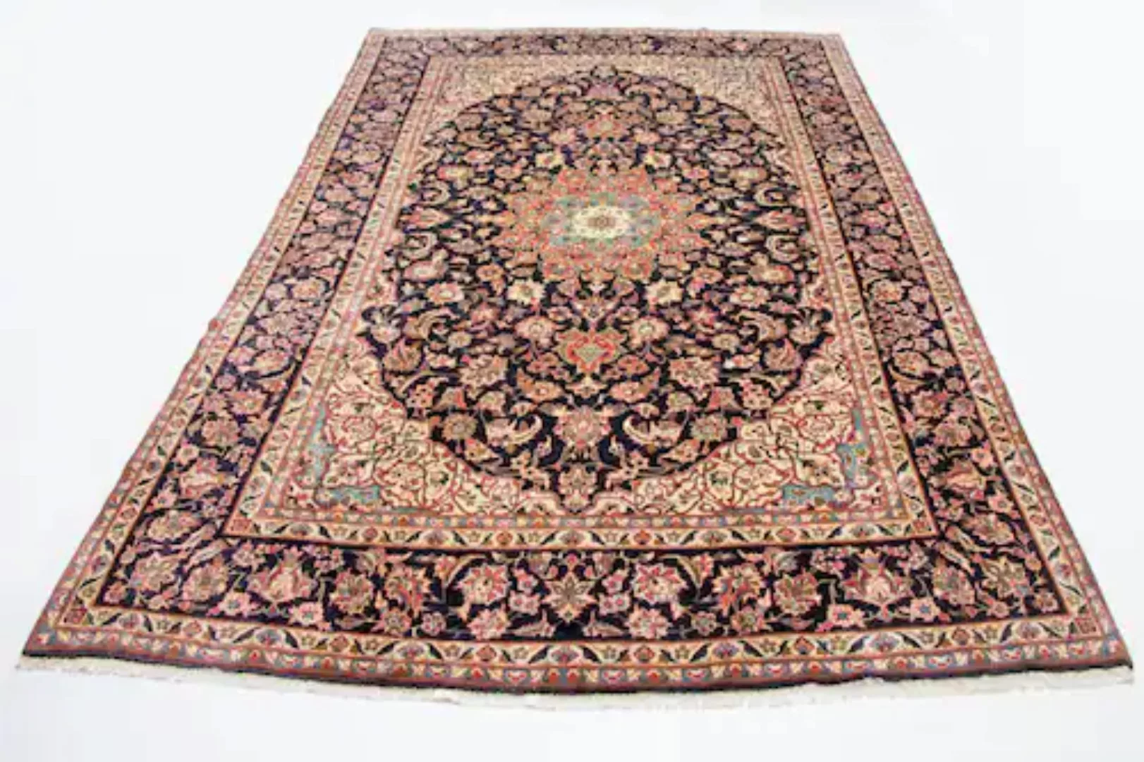 morgenland Wollteppich »Najafabad Teppich handgeknüpft blau«, rechteckig günstig online kaufen