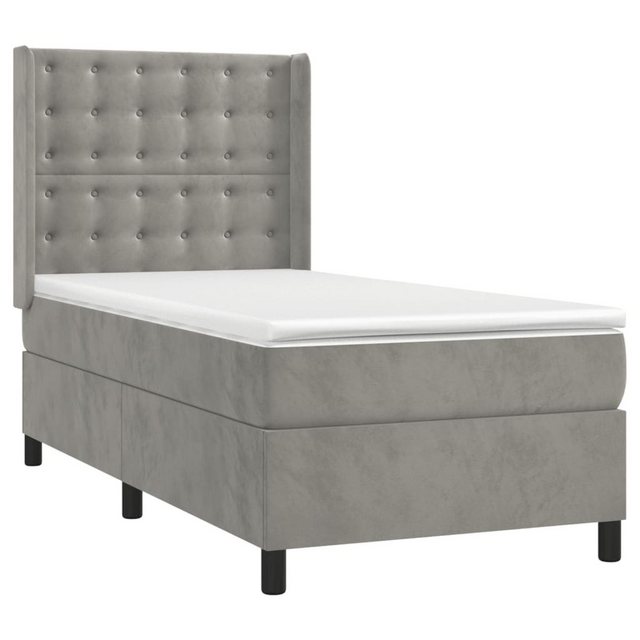 vidaXL Boxspringbett Boxspringbett mit Matratze Hellgrau 90x200 cm Samt Bet günstig online kaufen