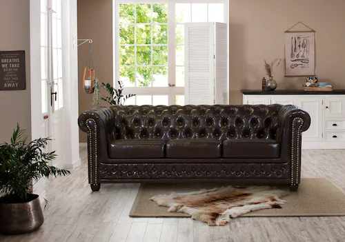 Home affaire Chesterfield-Sofa "Rysum", Chesterfield-Optik, in 2 Bezugsqual günstig online kaufen