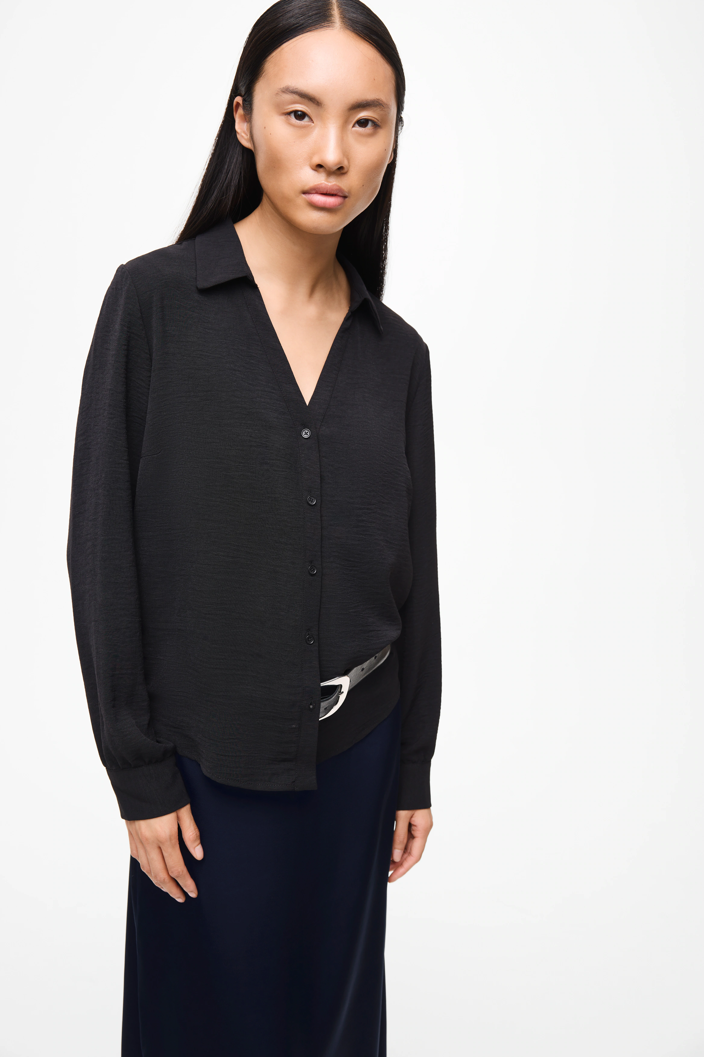 Vila Langarmbluse "VIJOSA L/S V-NECK SHIRT - NOOS" günstig online kaufen