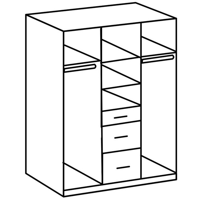 Lomadox Kleiderschrank JOHANNESBURG-43 in San Remo Eiche Nb. mit weiß, 3 Sc günstig online kaufen