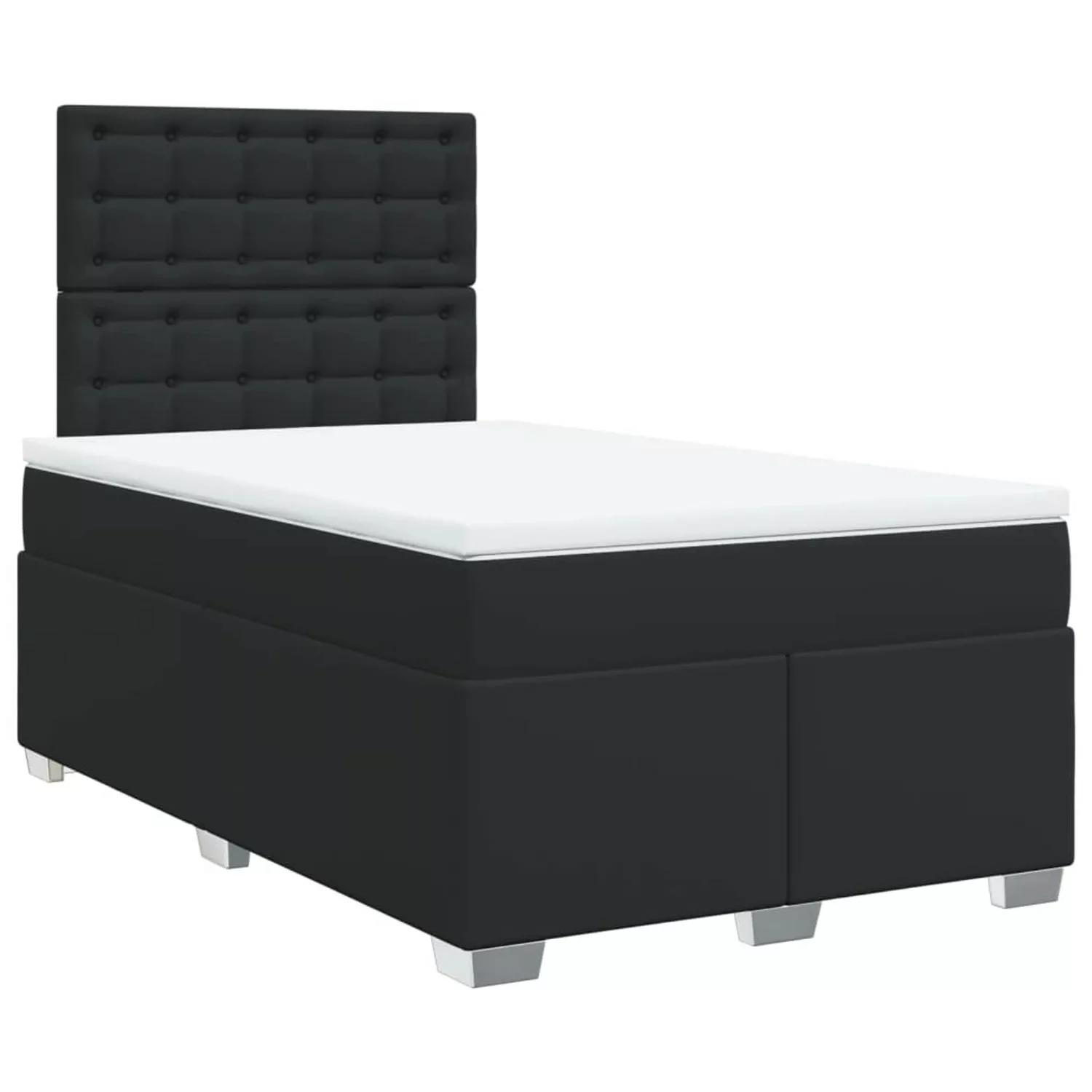 vidaXL Boxspringbett mit Matratze Schwarz 120x200 cm Kunstleder2107891 günstig online kaufen