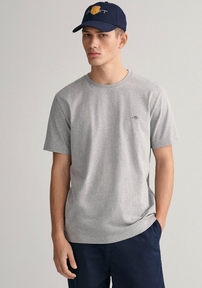 Gant T-Shirt SLIM SHIELD V-NECK T-SHIRT mit einer kleinen Logostickerei auf günstig online kaufen