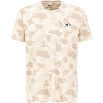 Alpha Industries  T-Shirts & Poloshirts Basic T-Shirt SL Camo - sand camo günstig online kaufen