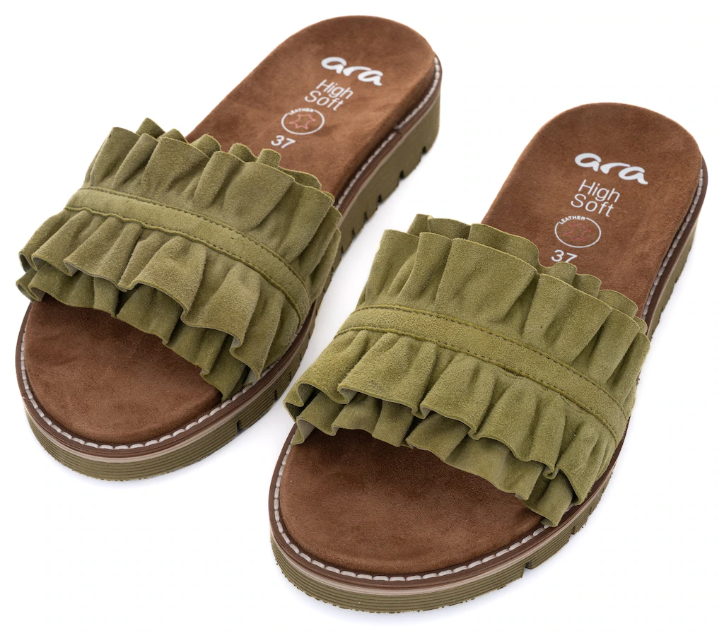 Ara Pantolette "KENT", Slides, Flats, Sandale mit geraffter Bandage günstig online kaufen