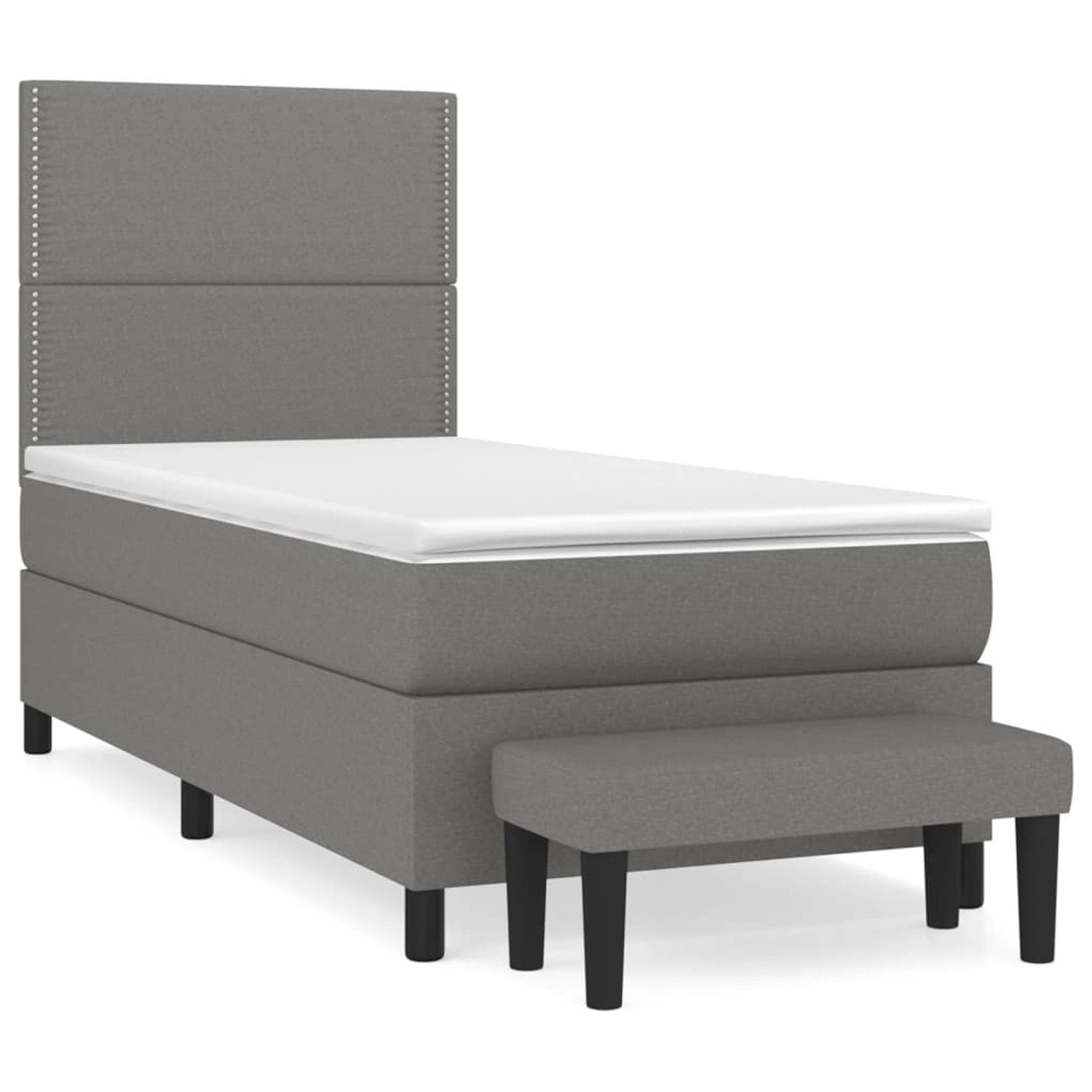 vidaXL Boxspringbett mit Matratze Dunkelgrau 100x200 cm Stoff1400007 günstig online kaufen