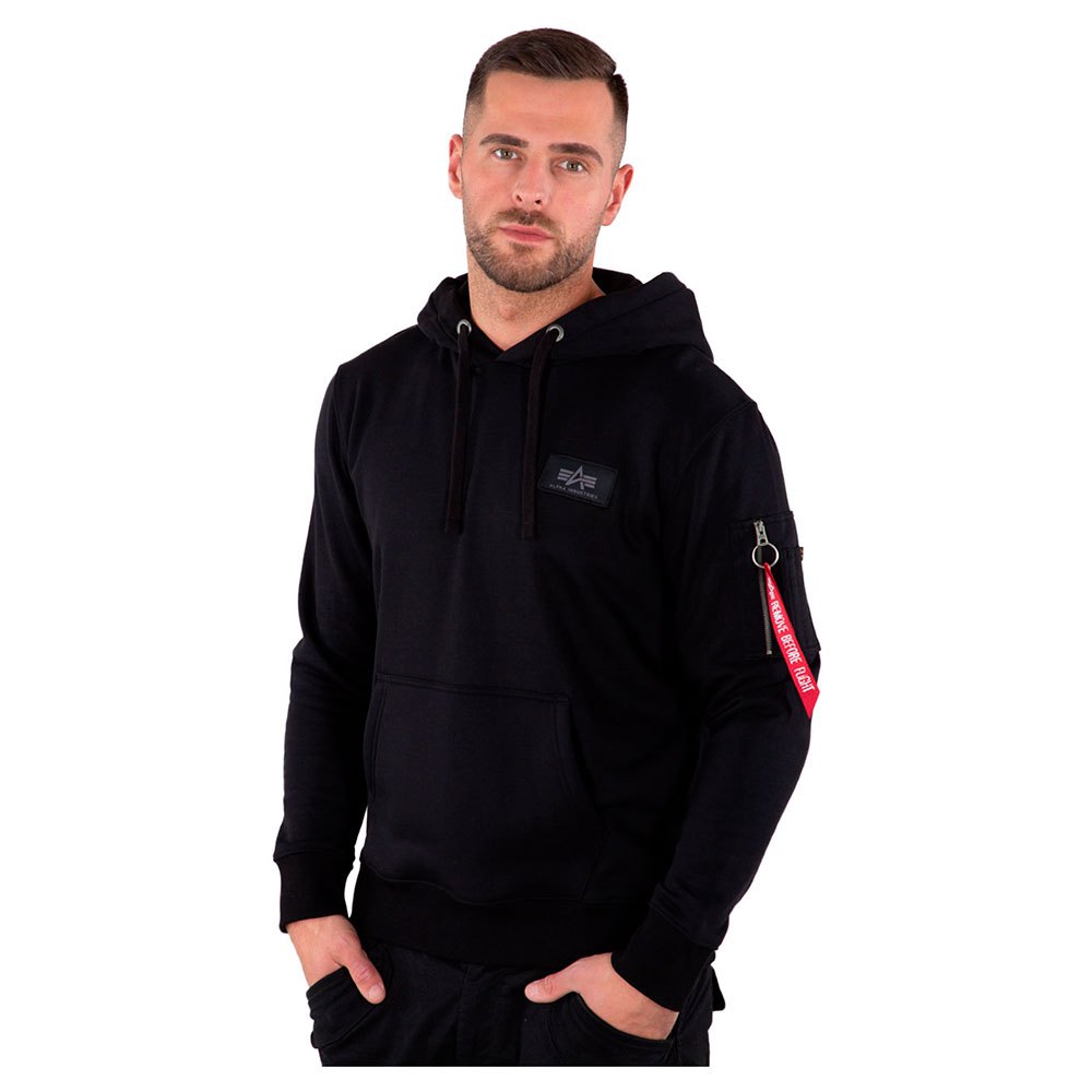 Alpha Industries Back Print Kapuzenpullover XS Black / Chrome günstig online kaufen