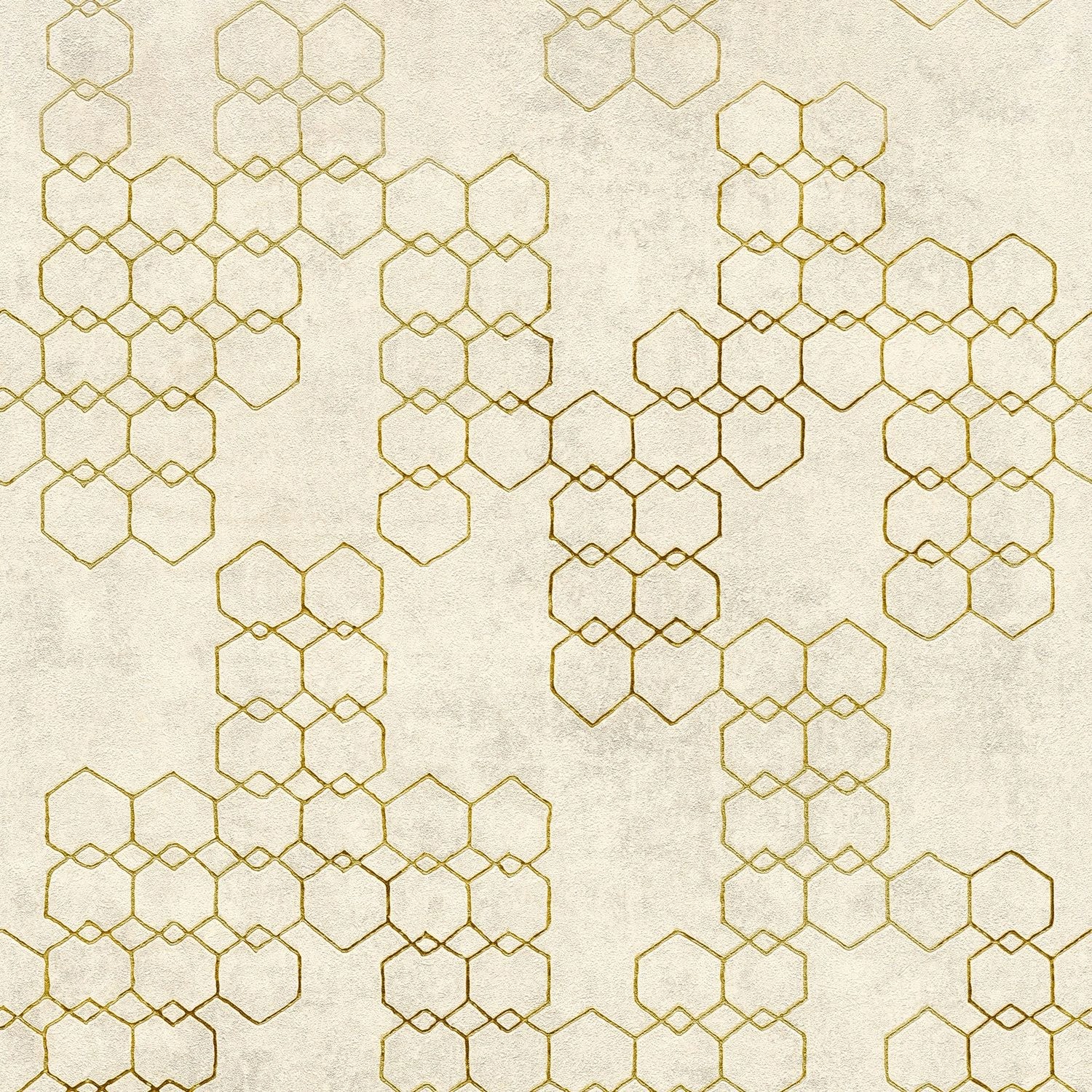 PROFHOME 374242-GU Grafik Tapete Used Look schimmernd Creme Gold Grau 0,53 günstig online kaufen