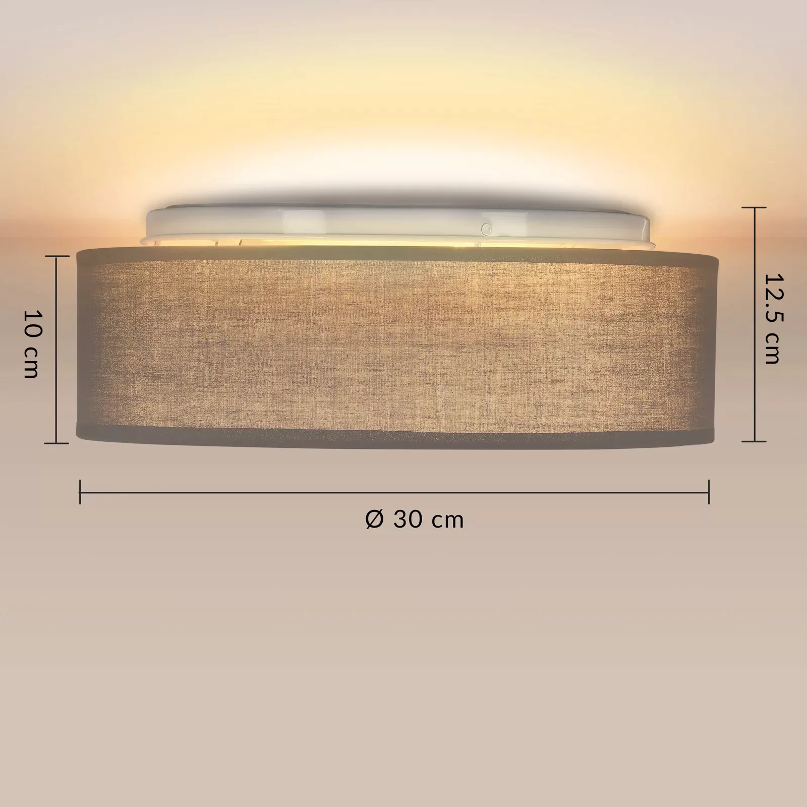 Deckenlampe Schwarz Stoff Ø30cm günstig online kaufen