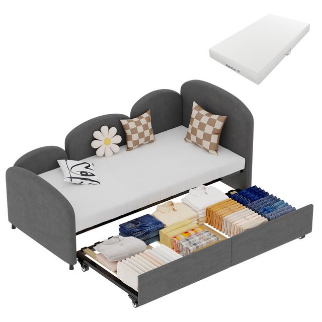 HAUSS SPLOE Kinderbett 90×200cm Polsterbett Schlafsofa mit Ausziehbett, Sic günstig online kaufen