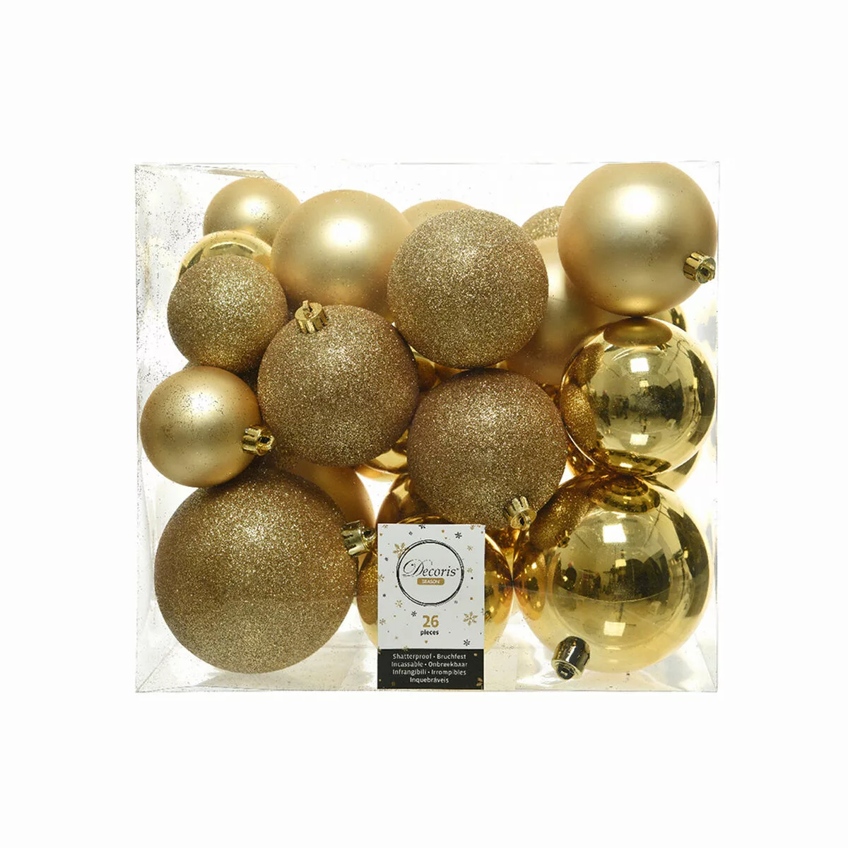 Weihnachtsbaumkugeln Decoris Golden (26 Stücke) günstig online kaufen