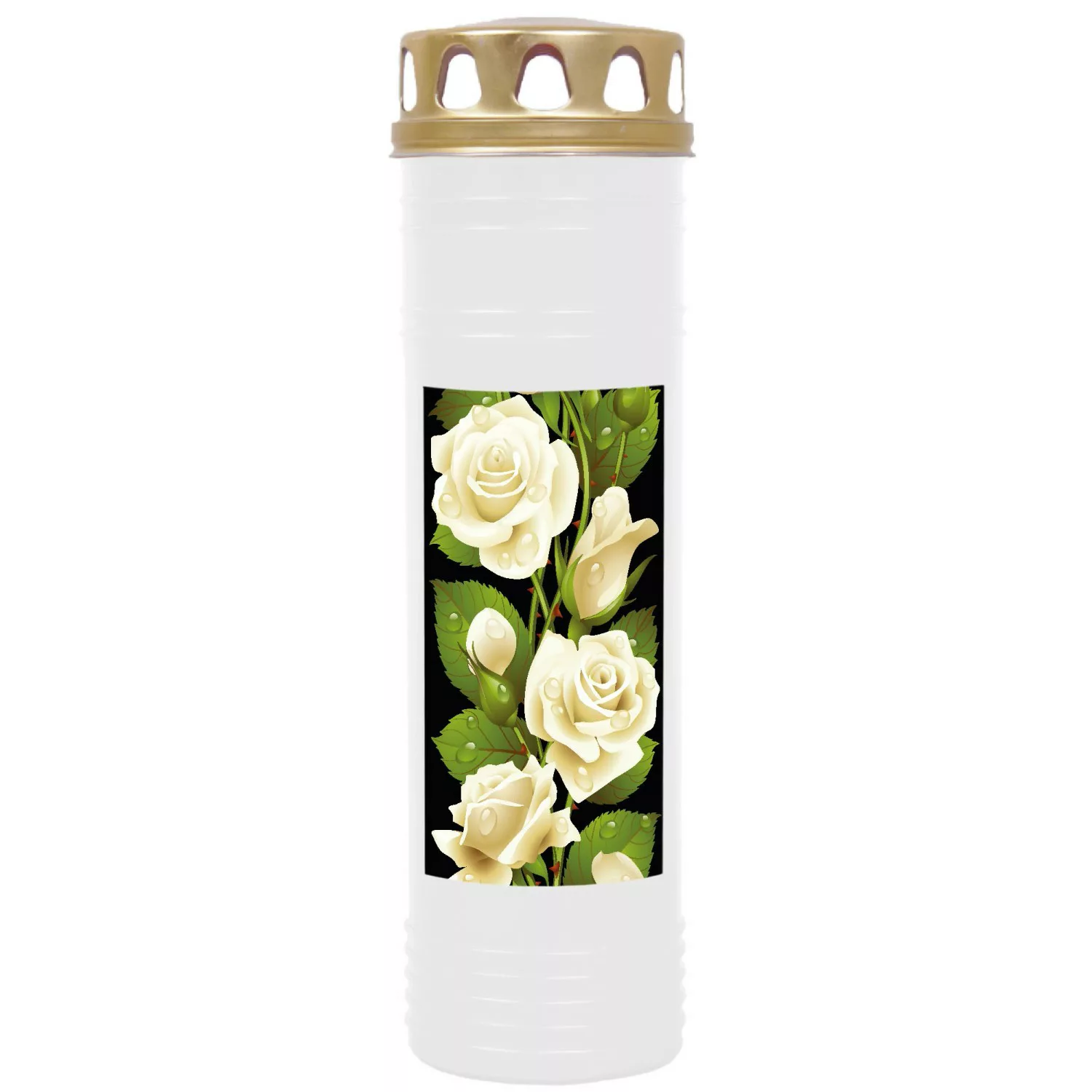 HS Candle Grabkerze Weiß 170h Deckel Gold Rose 1 günstig online kaufen