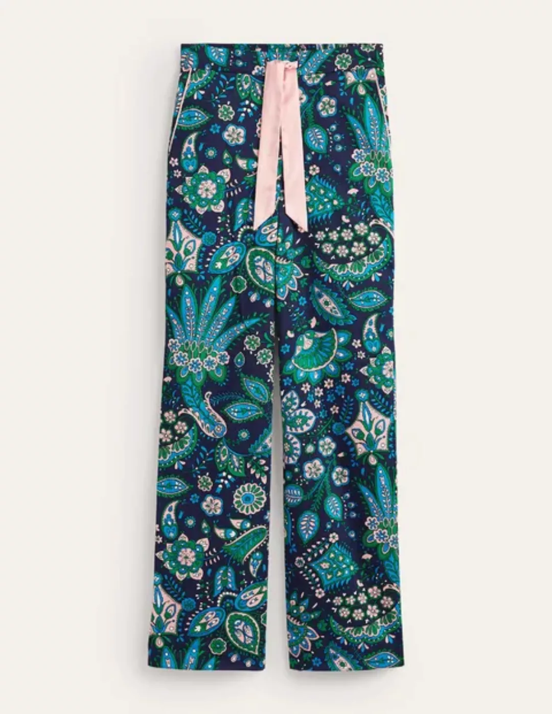 Schlafanzughose aus Baumwollsatin Damen Boden, Bunt, Azaleenblüte günstig online kaufen