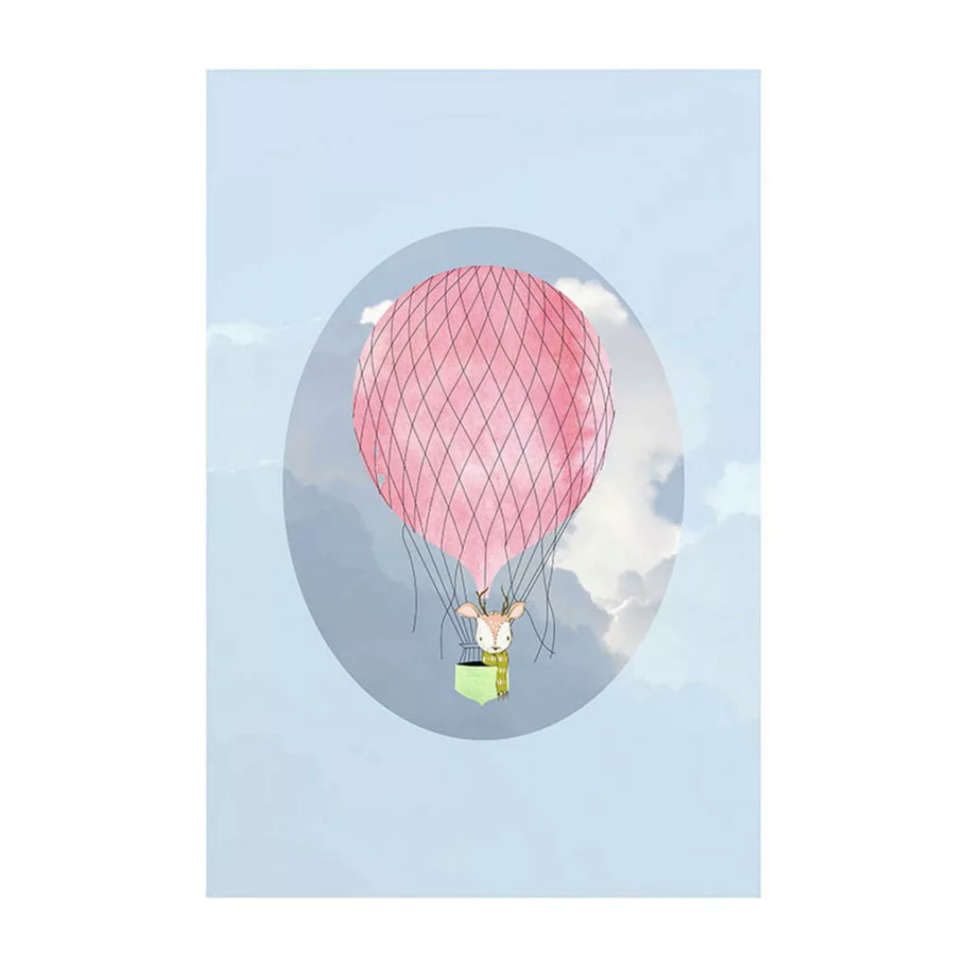 KOMAR Wandbild - Happy Balloon Blue - Größe: 50 x 70 cm mehrfarbig Gr. one günstig online kaufen