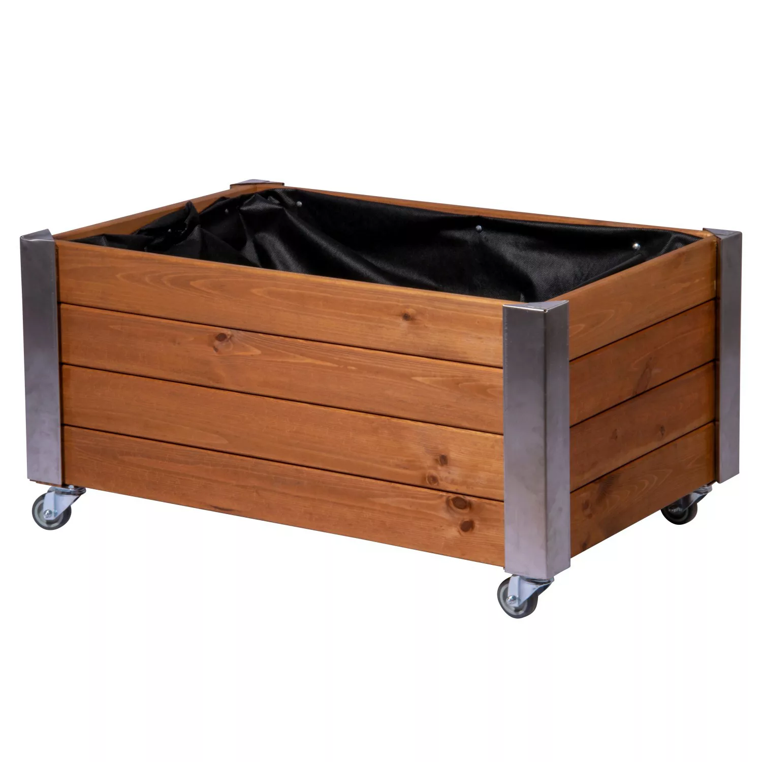 Dobar Hochbeet Rollfi mit Rollen 78 cm x 52 cm x 40,5 cm Braun FSC® günstig online kaufen