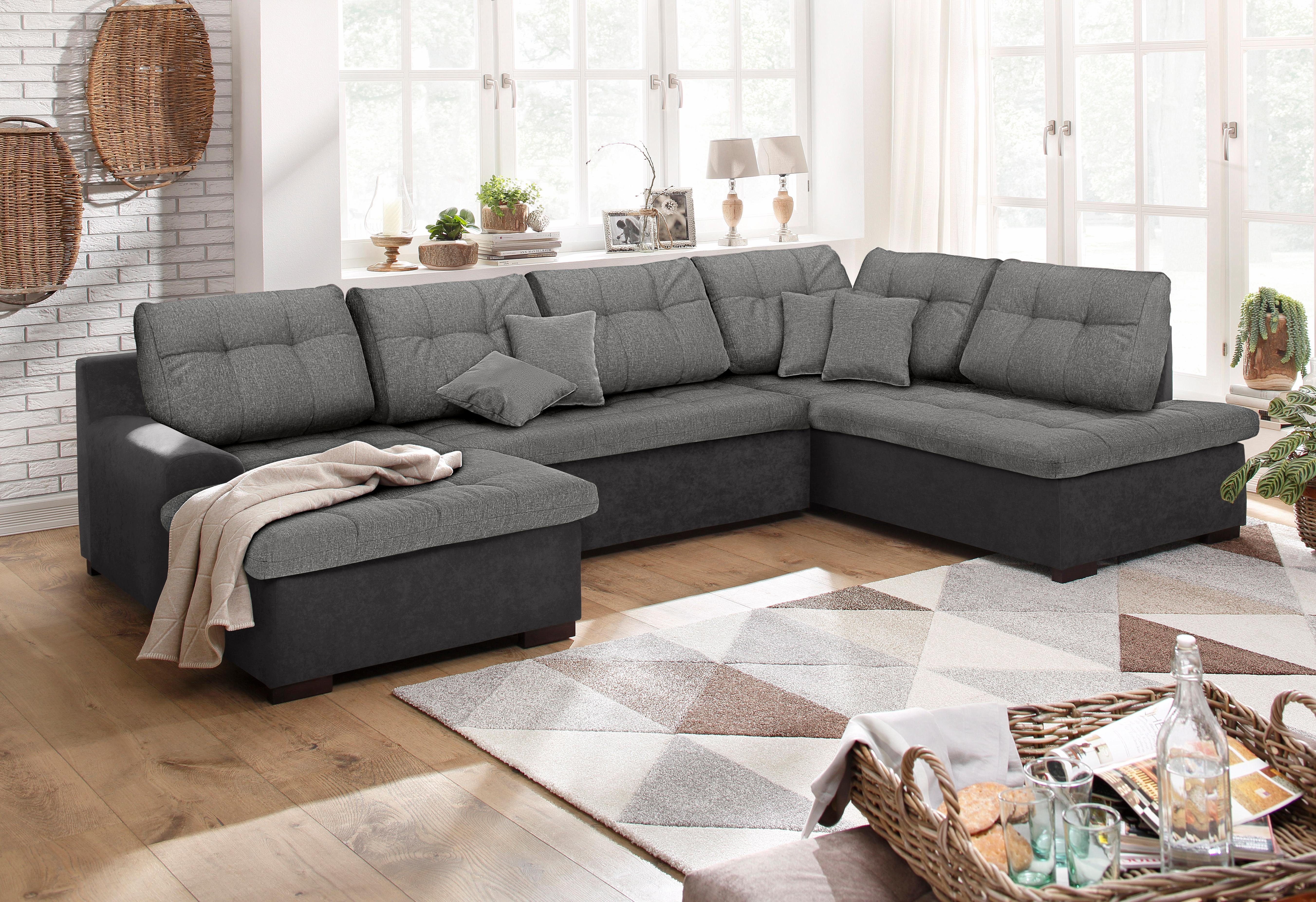 Home affaire Wohnlandschaft "Föhr U-Form", wahlweise mit Bettfunktion günstig online kaufen