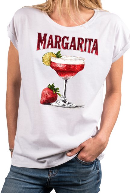 MAKAYA Print-Shirt Damen Margarita Party Top Lime Fruit Cocktail Elegant (W günstig online kaufen