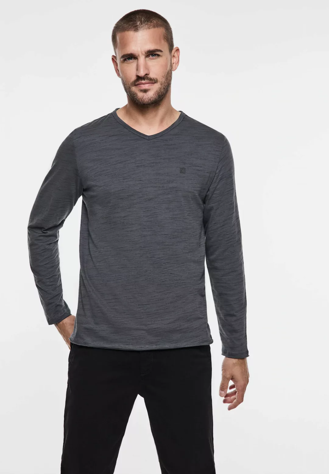 STREET ONE MEN Langarmshirt, im soften Baumwoll-Mix günstig online kaufen