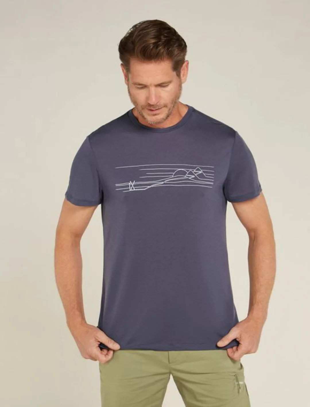 Icebreaker T-Shirt M Mer Core SS Tee Ski Stripes GRAPHITE günstig online kaufen