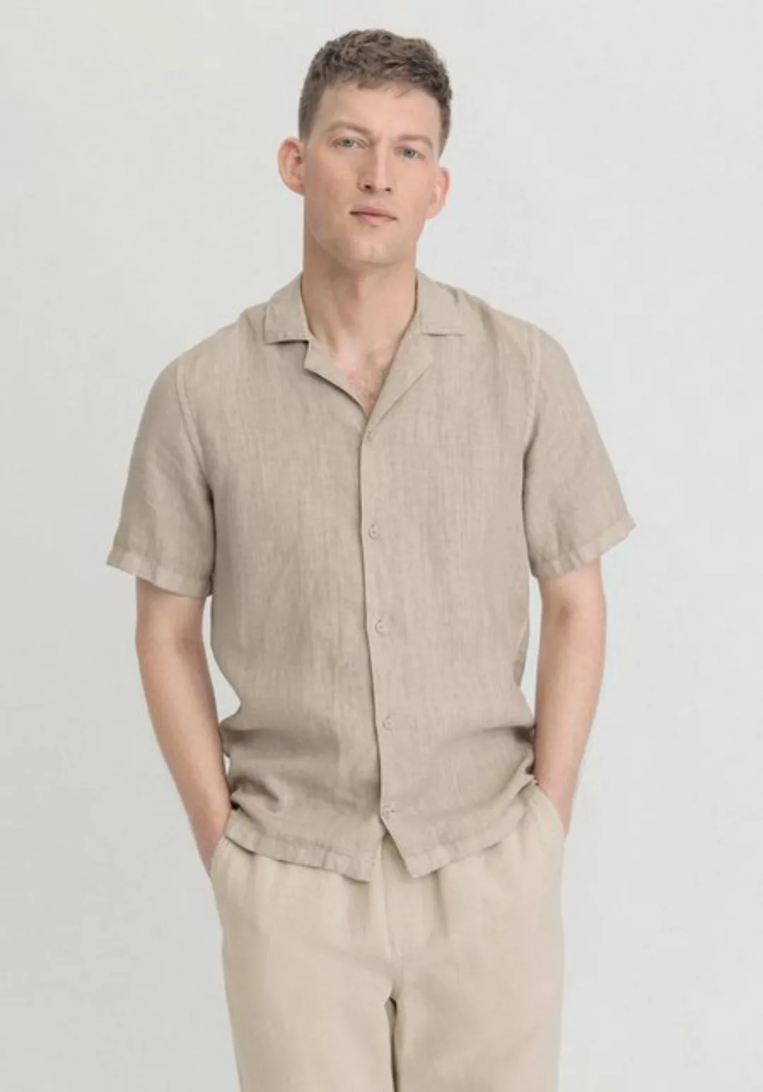 Hessnatur Outdoorhemd Relaxed aus reinem Leinen (1-tlg) günstig online kaufen