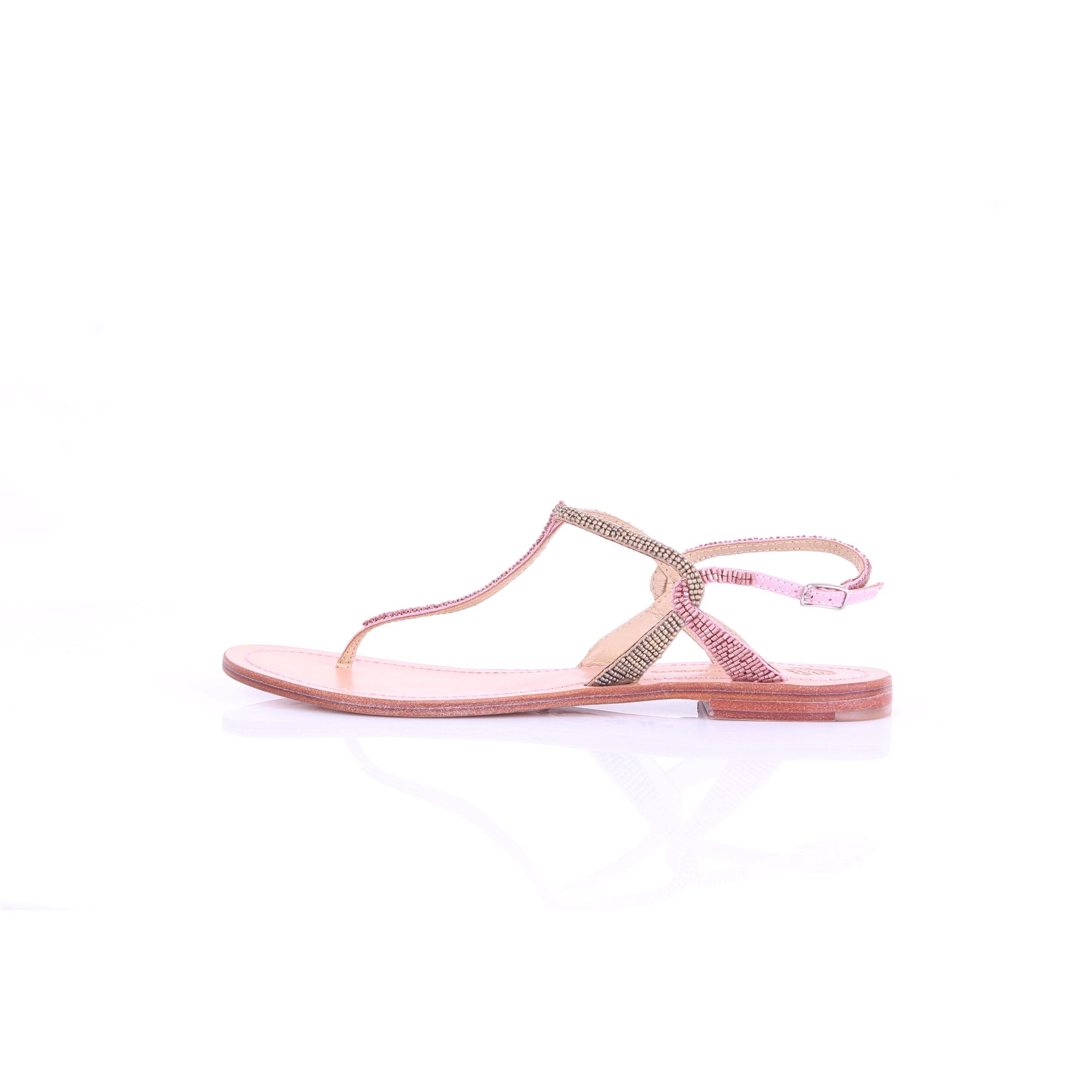 MALIPARMI Niedrige Sandalen Damen Pink und Beige günstig online kaufen