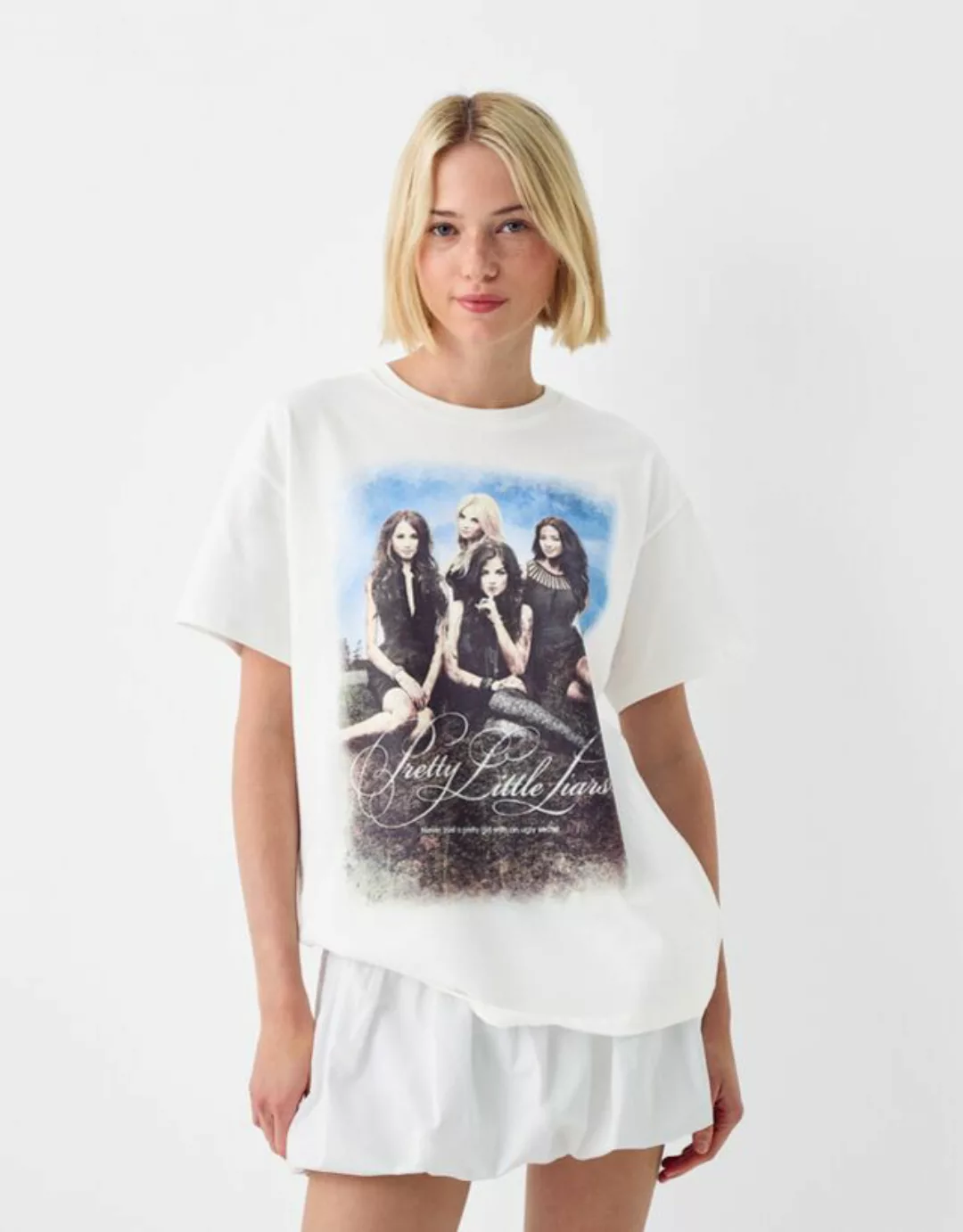 Bershka T-Shirt Pretty Little Liars Mit Kurzen Ärmeln Damen M Grbrochenes W günstig online kaufen